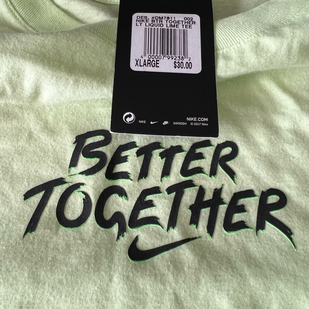 New w/ Tags - Nike Better Together Graphic Liquid Lime Green T-shirt Men's  XL
